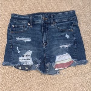 American Eagle shorts with American Flag pockets